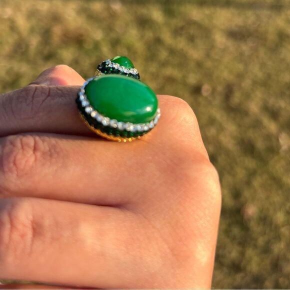 Green Onyx Adjustable Ring - Picture 6 of 14